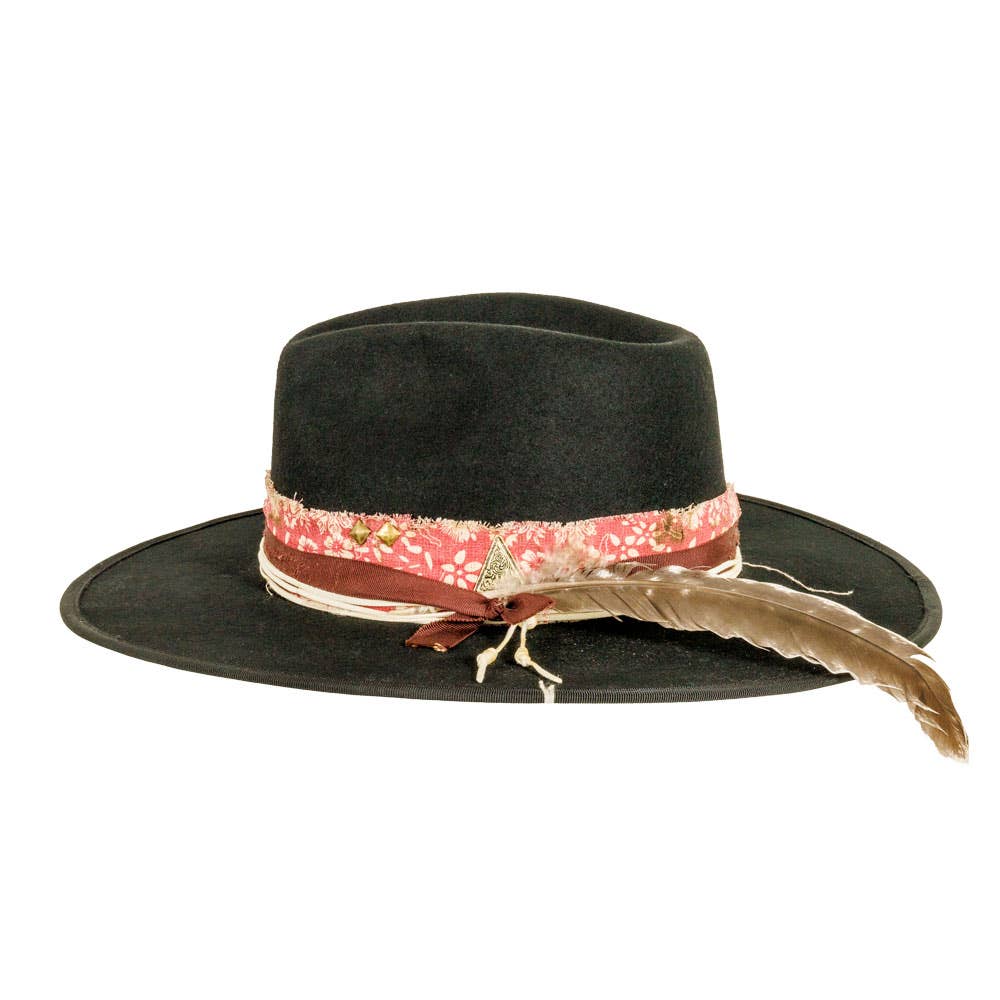 Onyx Wool Felt Vintage Rancher Hat