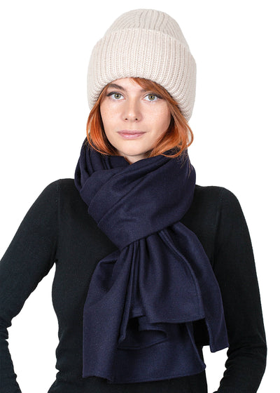 Cashmere Thick Rib Beanie Hat