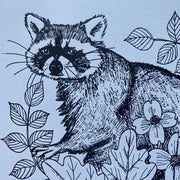 Raccoon & Native Plants 11x14 Print