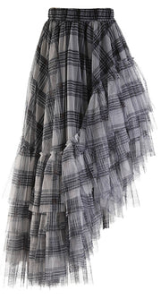Luxe Plaid Tulle Skirt