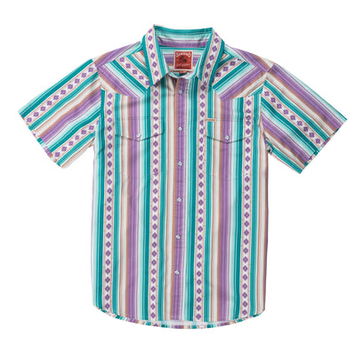 Serape Pearl Snap Short Sleeve