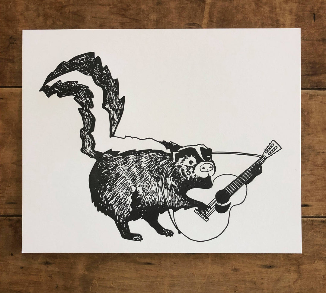 Skunk Guitar 8x10 Print