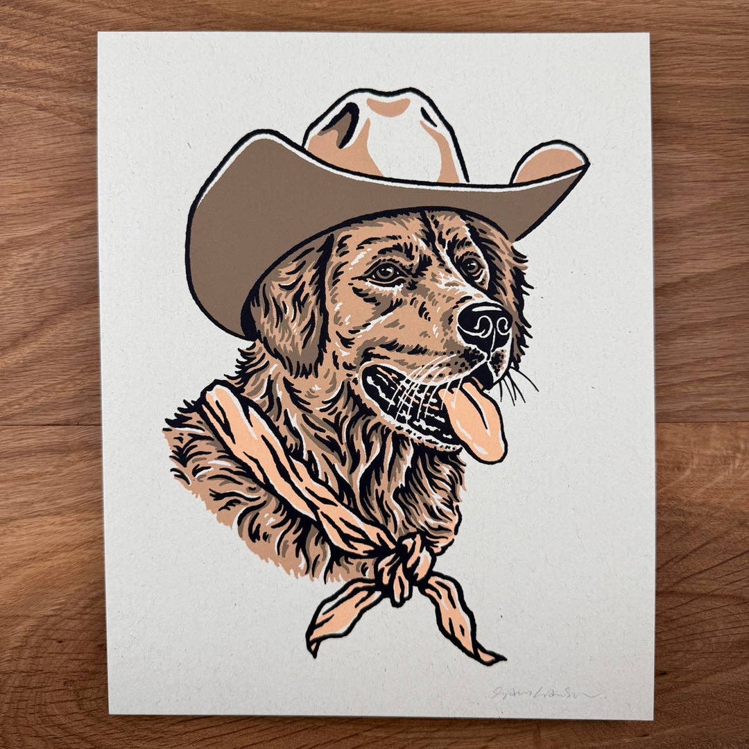 Golden Retriever Cowdog -Signed Silkscreen Print