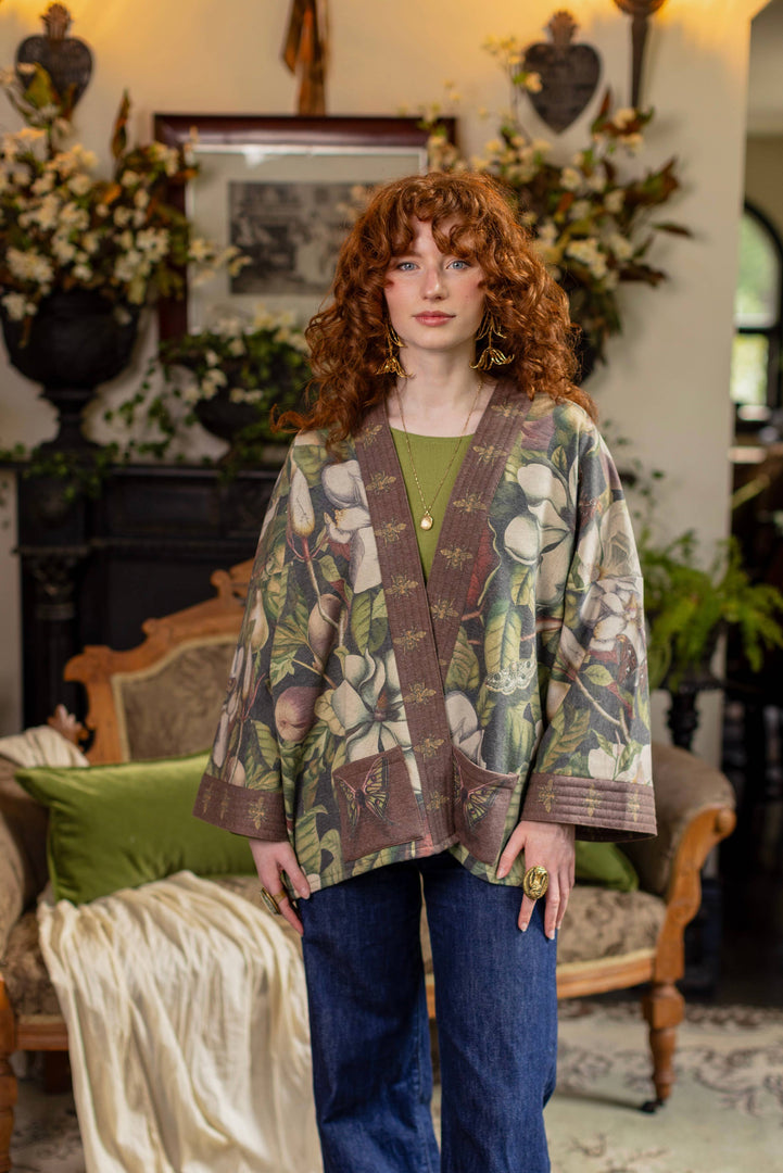 Fleur De Lune Fleece Cottage Cardigan Jacket