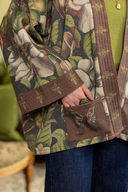 Fleur De Lune Fleece Cottage Cardigan Jacket