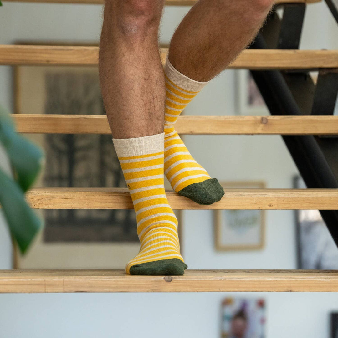 Wide Stripes Combed Cotton Socks