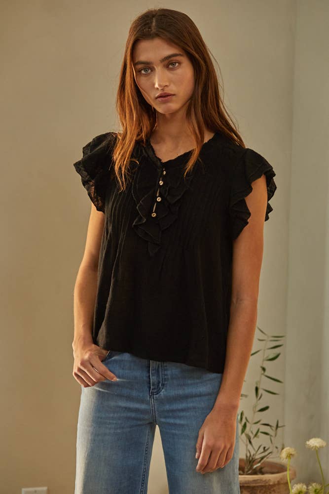 Ruffled Cotton Blouse