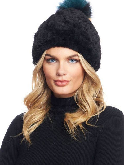 Knitted Faux Fur Hat Neon