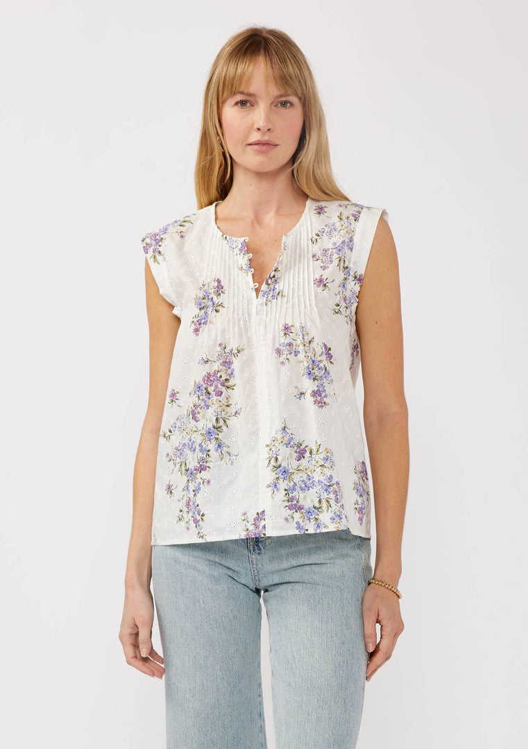 Cotton Floral Eyelet Top