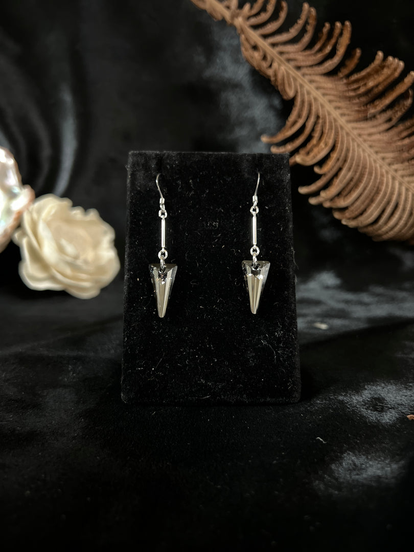 Silver Knight Crystal Short Earrings