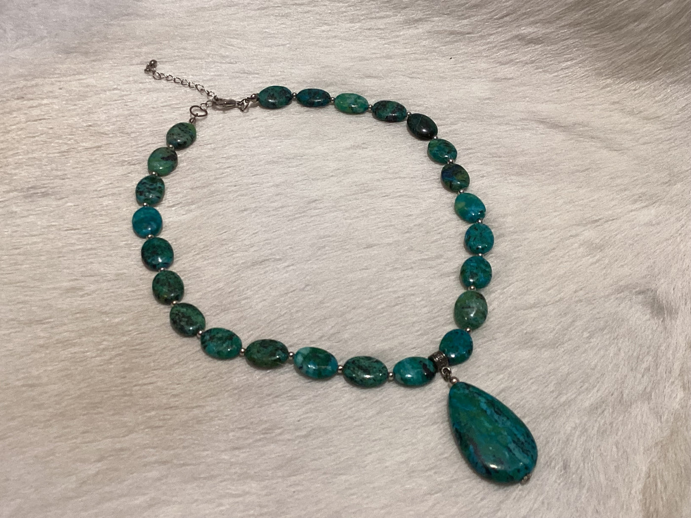 Chrysocolla Beaded Drop Necklace