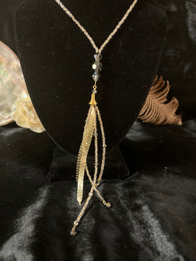 Champagne Gold Feather Necklace