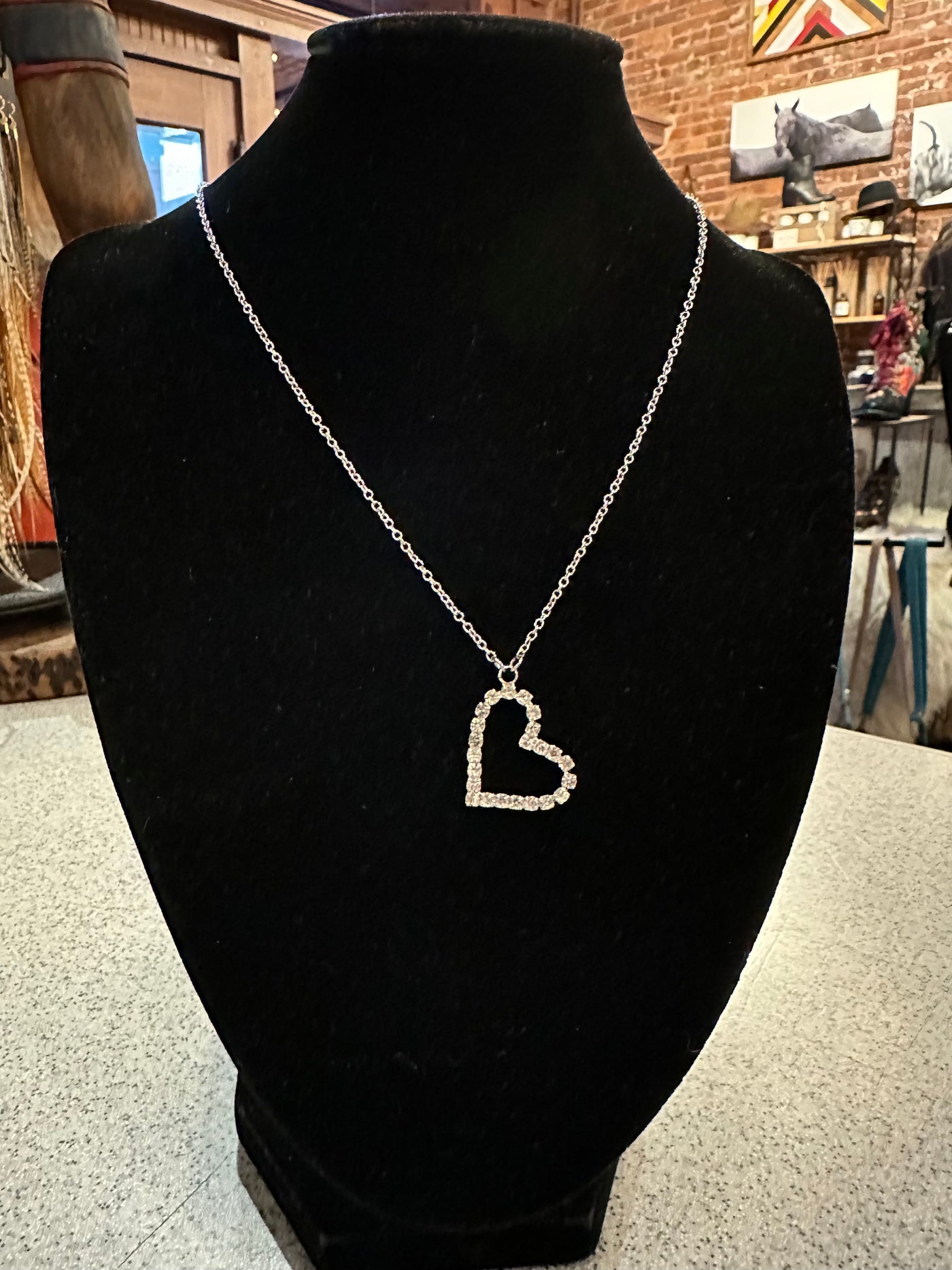 Rhinestone Heart Necklace