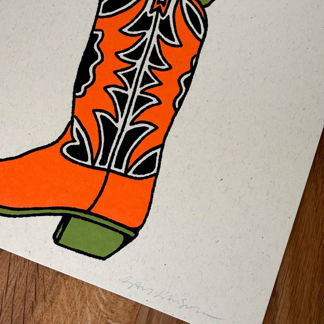 Prickly Pear Boot - Signed Silkscreen Print