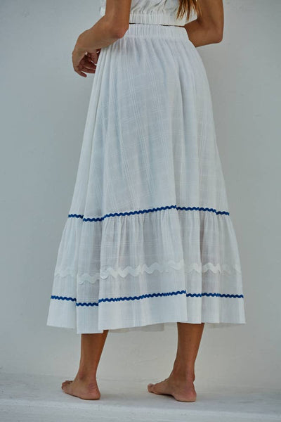 Cotton Flare Midi Skirt