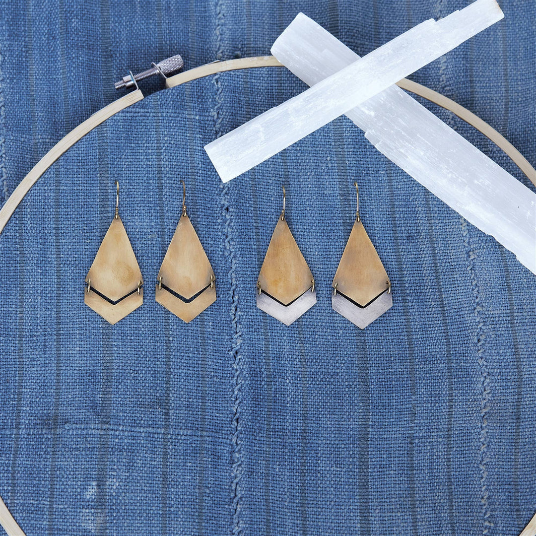 Orion Brass & Silver Arrow Earring