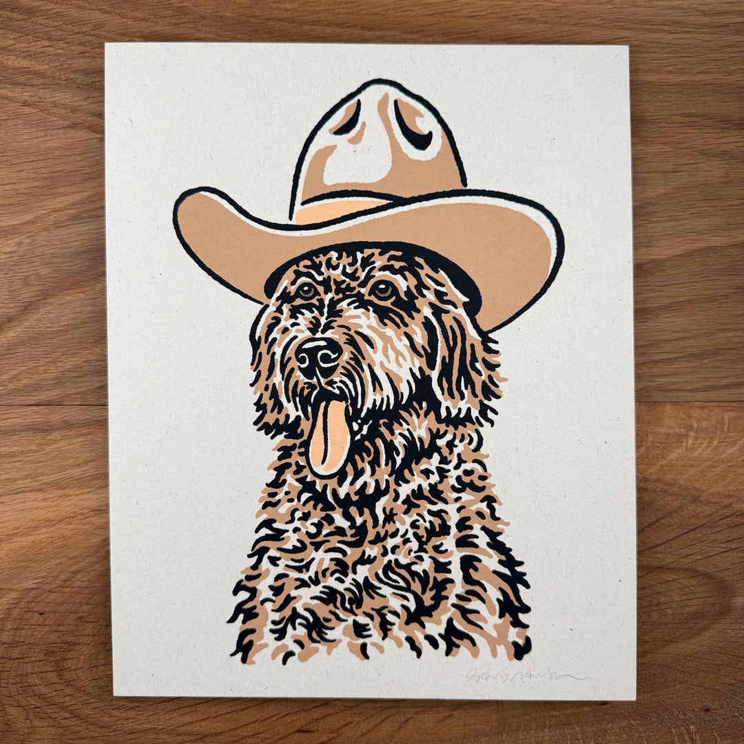 Golden Doodle Cowdog - Signed Silkscreen Print