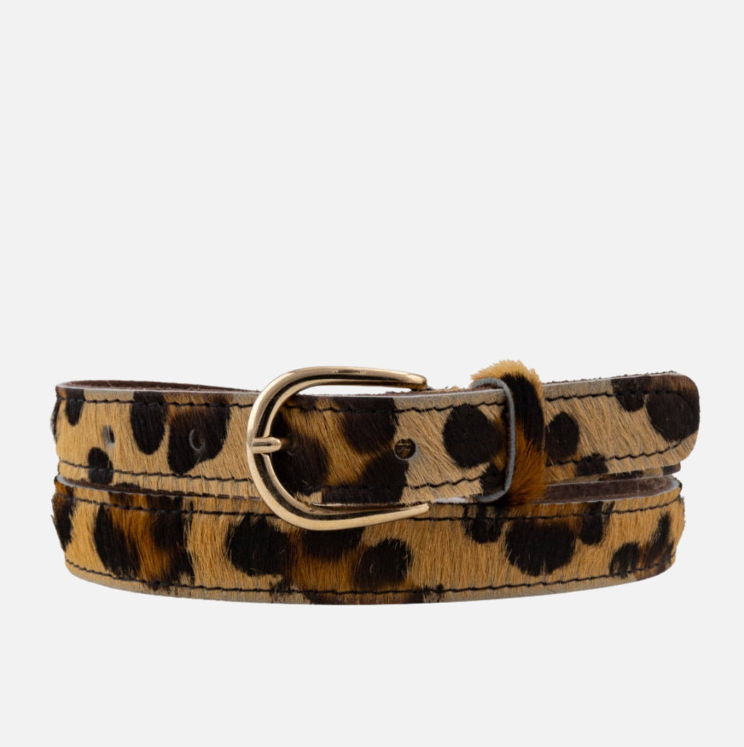Dania Leopard Skinny Belt