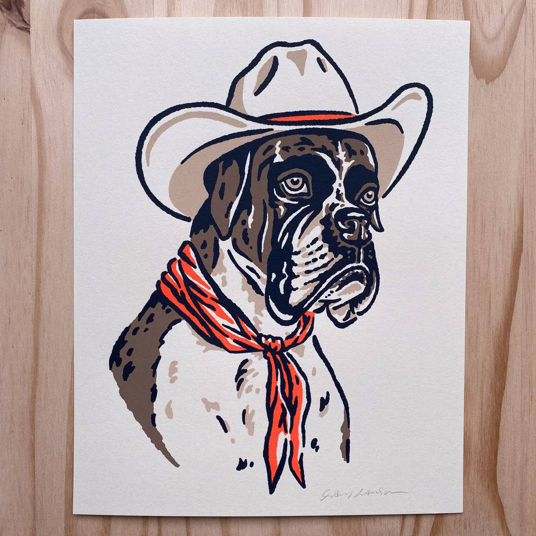 Boxer Cowdog - Signed Silkscreen Print