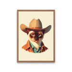 Load image into Gallery viewer, Siamese Cat Cowboy Art Print
