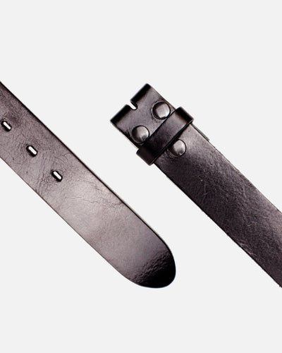 Mia Black Smooth Leather Belt Strap