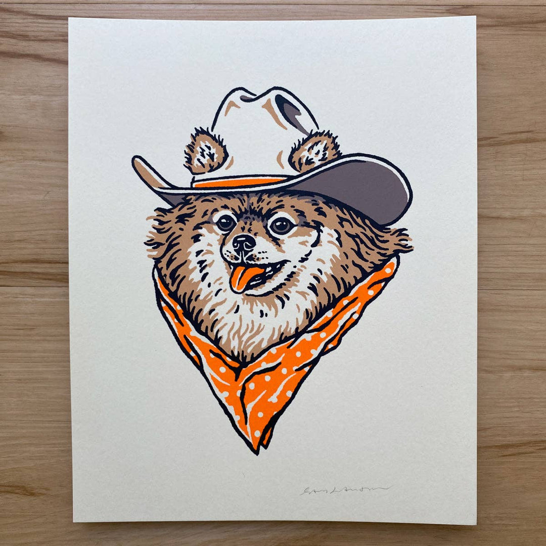Pomeranian Cowdog - Signed Silkscreen Print