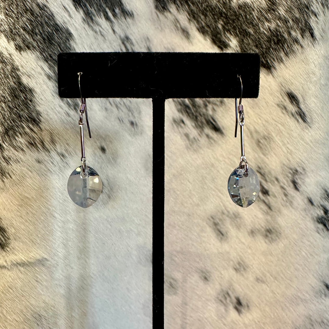 Blue Crystal Silver Earrings