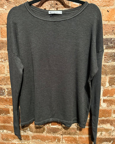 Longsleeve Thermal Binded Crew Charcoal