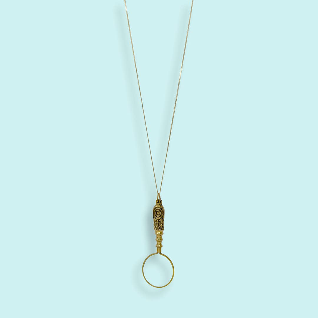 Floral Magnifying Glass Necklace