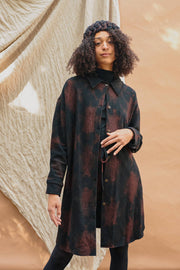 Shibori Boiled Wool Shacket