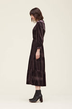 Load image into Gallery viewer, Velvet Midi Dress Cocoa
