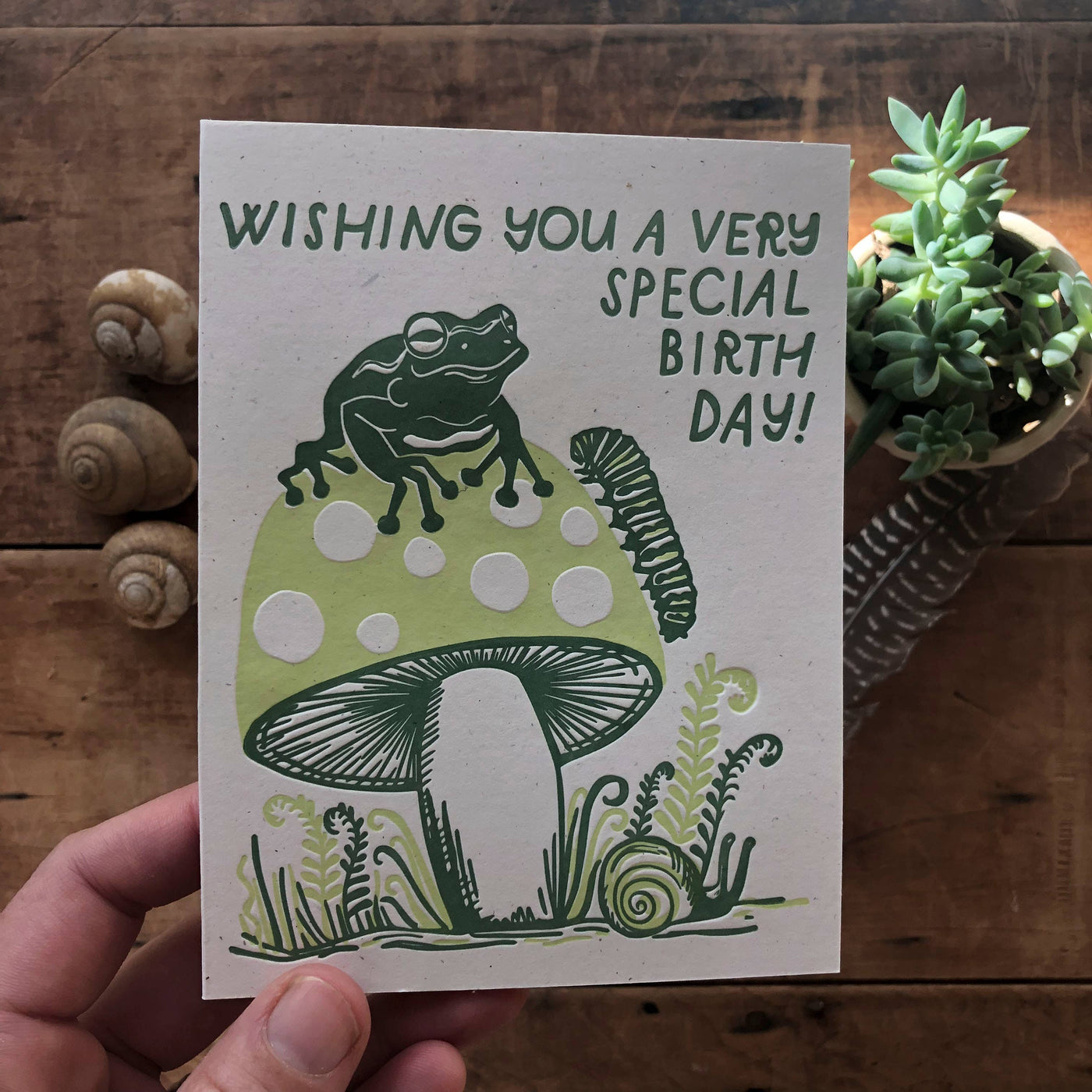 Birthday Frog Mushroom Card