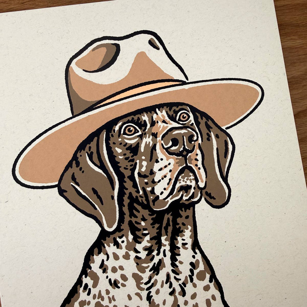 German Shorthaired Pointer Cowdog - Signed Silkscreen Print