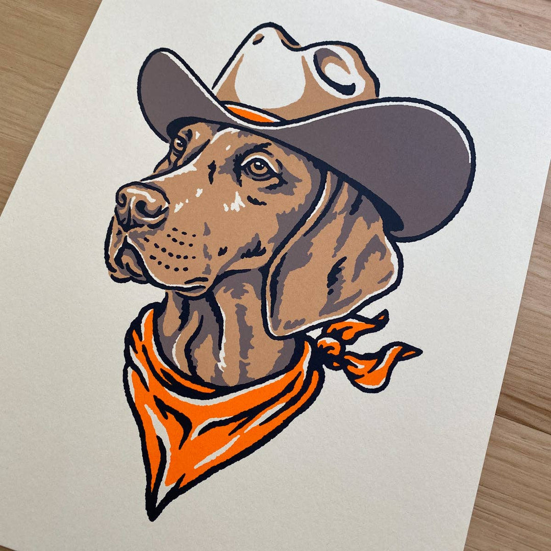 Vizsla Cowdog - Signed Silkscreen Print