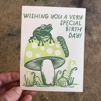 Birthday Frog Mushroom Card