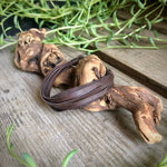Load image into Gallery viewer, Leather 7-Strand Bracelet - Chocolate Brown &amp; Silver, Boho
