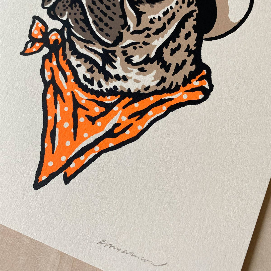 French Bulldog Cowdog - Signed Silkscreen Print