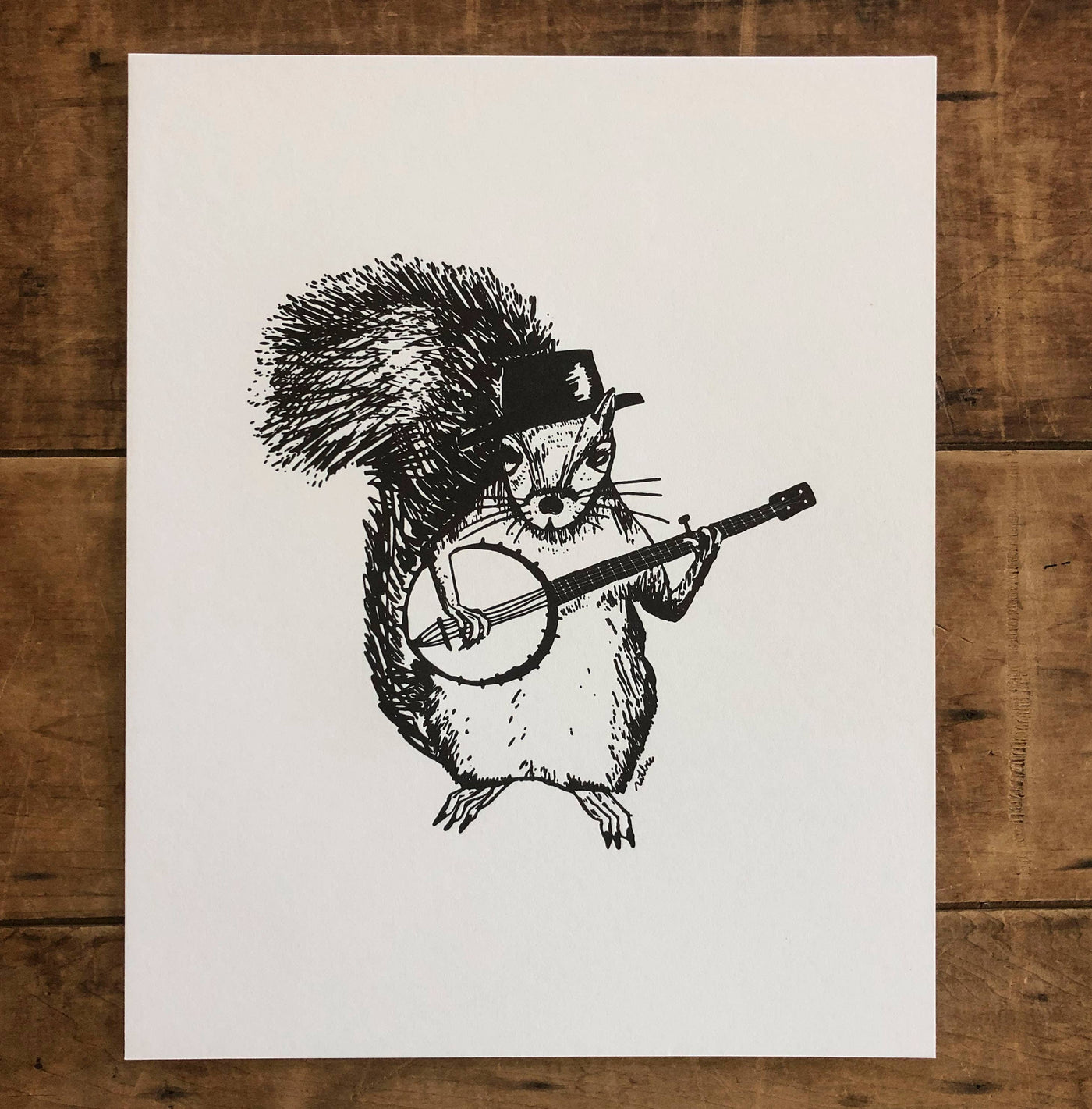 Banjo Squirrel 8x10 Print