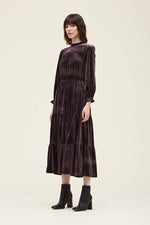 Load image into Gallery viewer, Velvet Midi Dress Cocoa
