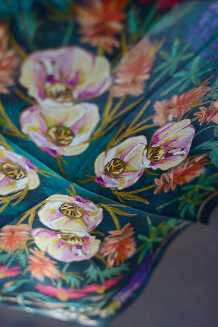 Vivid Wildflowers Silk Wild Rag