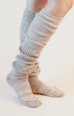 Load image into Gallery viewer, Scrunchy Over the Knee Socks - Beige
