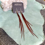 Load image into Gallery viewer, Mini Feather Earrings - Auburn &amp; Silver
