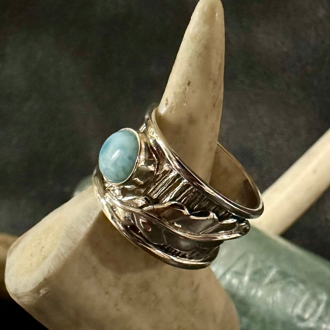 Ridges and Leaf Larimar