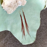 Load image into Gallery viewer, Mini Feather Earrings - Auburn &amp; Silver
