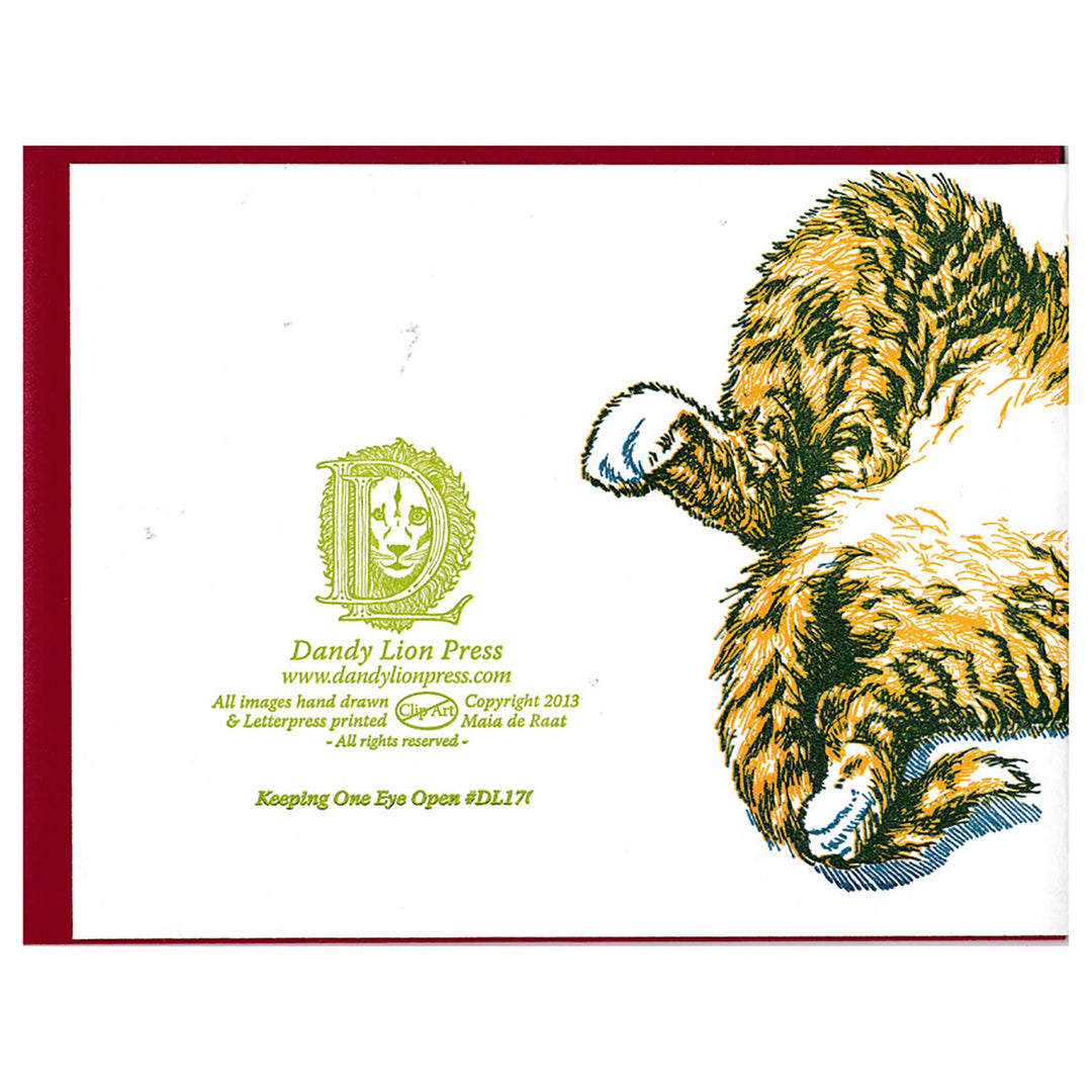 Keeping One Eye Open Cat Card