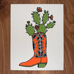 Load image into Gallery viewer, Prickly Pear Boot - Signed Silkscreen Print