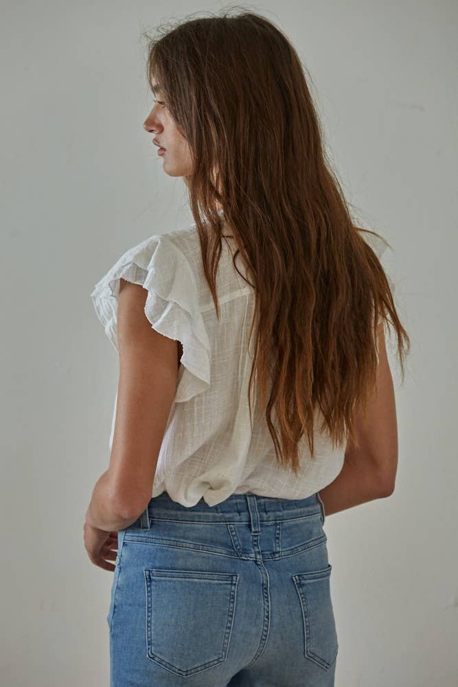 Ruffled Cotton Blouse