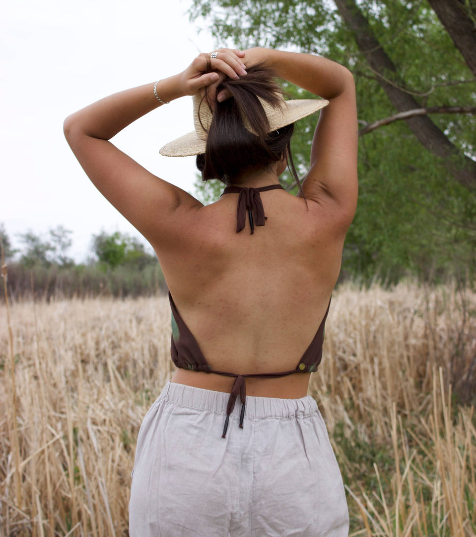 Silk Shibori Halter Top - La Paz