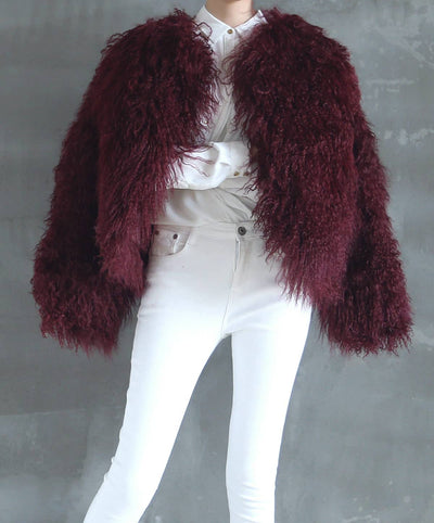 Shearling Jacket Dark Cherry