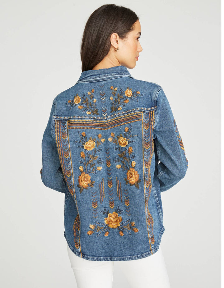 Shayna Embroidered Denim Shirt